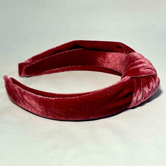 Velvet Knotted Headband Burgundy - Picture 3 of 4